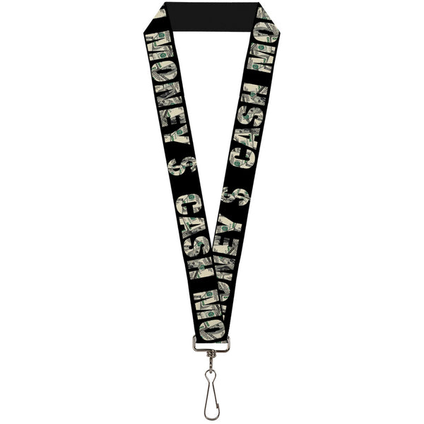 Buckle-Down Lanyard - 1.0" - CASH MONEY $ Black Dollars