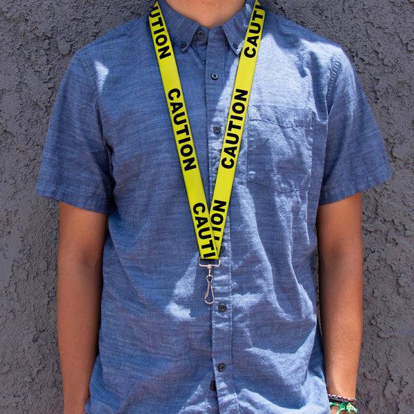 Buckle-Down Lanyard - 1.0" - CAUTION Yellow Black