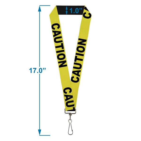 Buckle-Down Lanyard - 1.0" - CAUTION Yellow Black