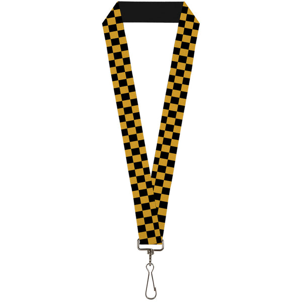 Buckle-Down Lanyard - 1.0" - Checker Black Gold