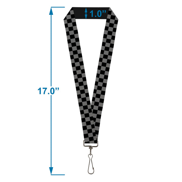 Buckle-Down Lanyard - 1.0" - Checker Black Gray