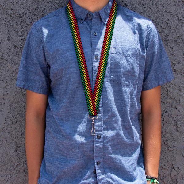 Buckle-Down Lanyard - 1.0" - Checker Black Rasta