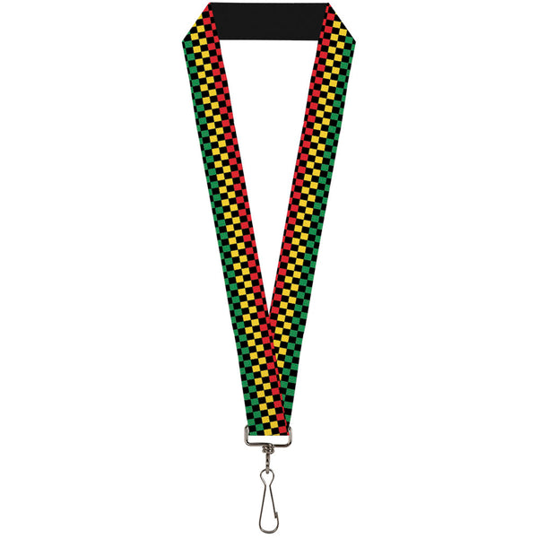 Buckle-Down Lanyard - 1.0" - Checker Black Rasta