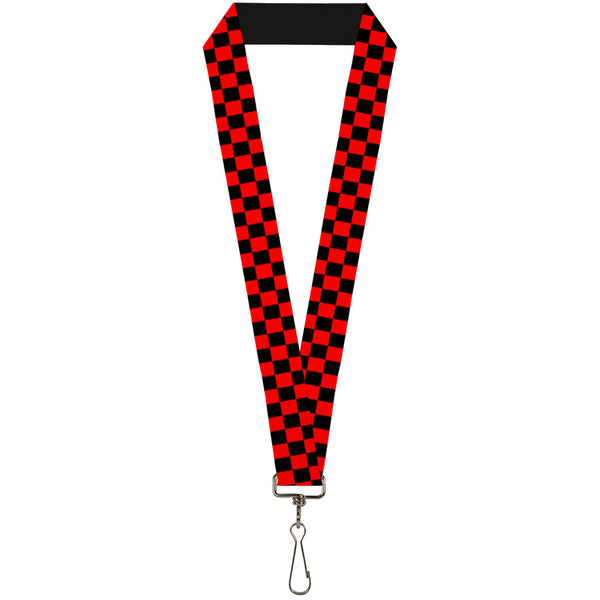 Buckle-Down Lanyard - 1.0" - Checker Black Red