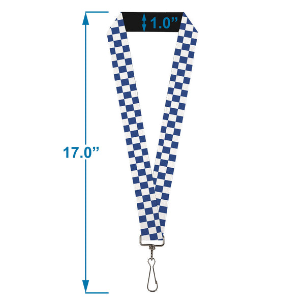 Buckle-Down Lanyard - 1.0" - Checker BlueKU White