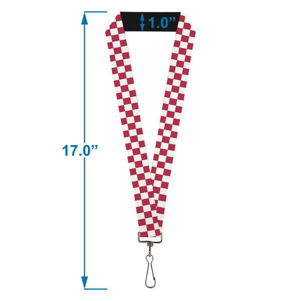 Buckle-Down Lanyard - 1.0" - Checker Crimson White
