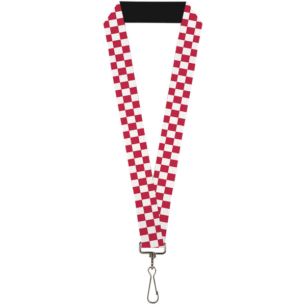 Buckle-Down Lanyard - 1.0" - Checker Crimson White