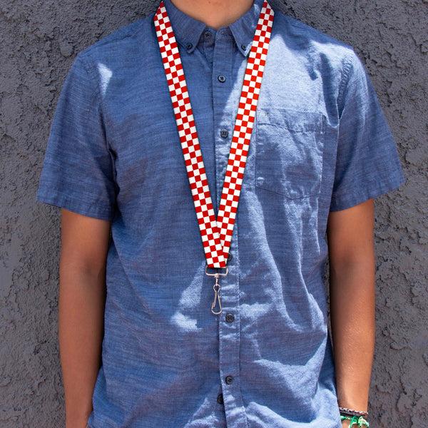 Buckle-Down Lanyard - 1.0" - Checker Red White