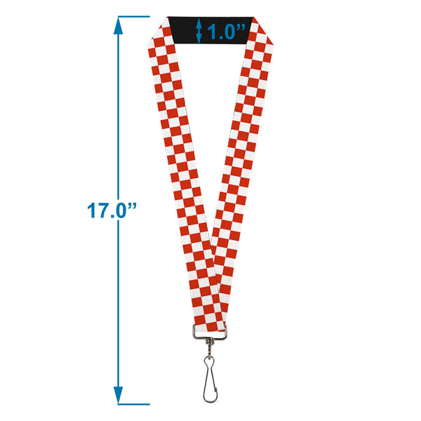 Buckle-Down Lanyard - 1.0" - Checker Red White