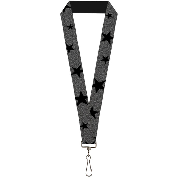 Buckle-Down Lanyard - 1.0" - Cheetah Stars Gray Black