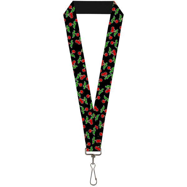Buckle-Down Lanyard - 1.0" - Cherries Scattered Black