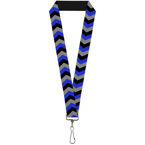 Buckle-Down Lanyard - 1.0" - Chevron Blue Black Gray