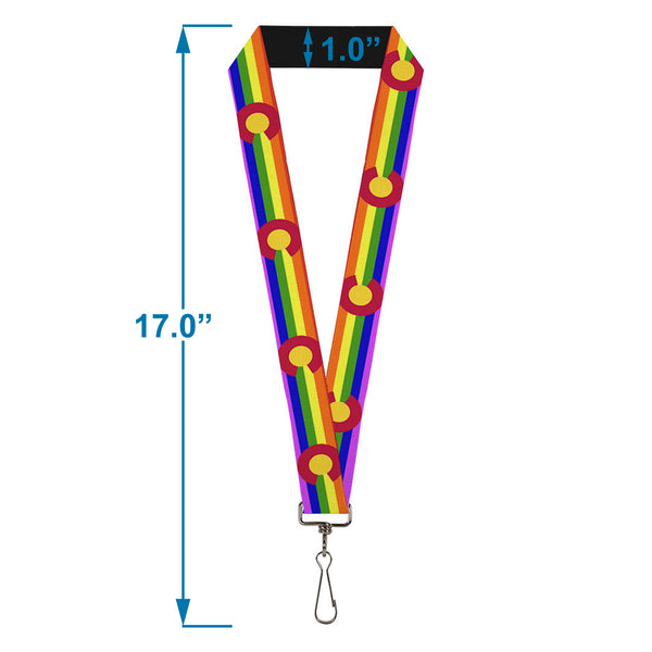 Buckle-Down Lanyard - 1.0" - Colorado Flags2 Pride
