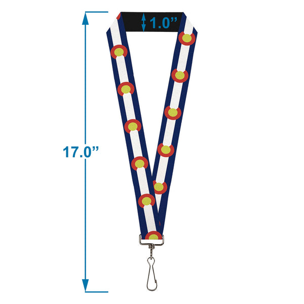 Buckle-Down Lanyard - 1.0" - Colorado Flags2 Repeat