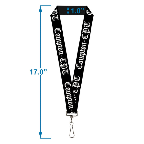 Buckle-Down Lanyard - 1.0" - COMPTON-CPT Black White