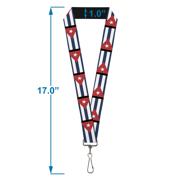Buckle-Down Lanyard - 1.0" - Cuba Flags