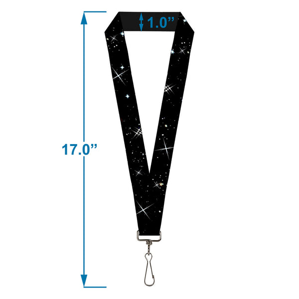 Buckle-Down Lanyard - 1.0" - Deep Space Black White