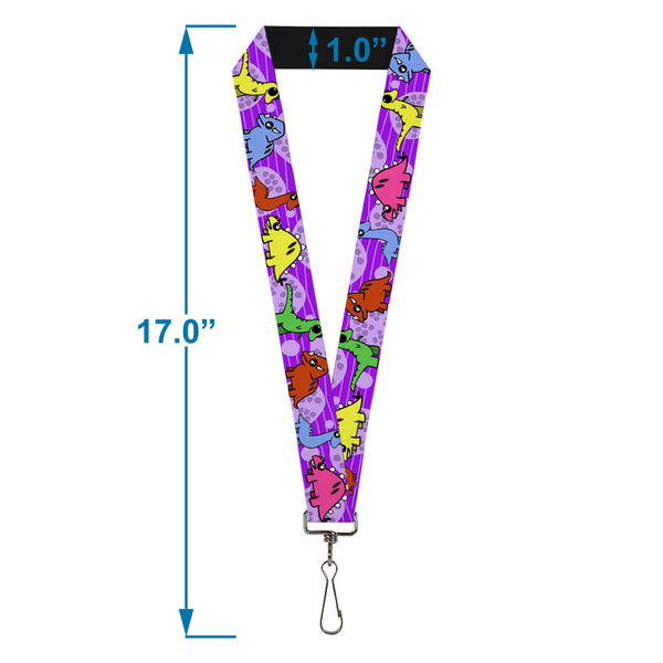 Buckle-Down Lanyard - 1.0" - Dinosaur Cartoon