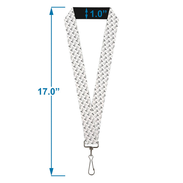 Buckle-Down Lanyard - 1.0" - Dog Bone White Black