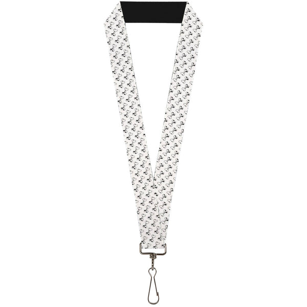 Buckle-Down Lanyard - 1.0" - Dog Bone White Black