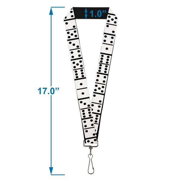 Buckle-Down Lanyard - 1.0" - Dominos Black White Black