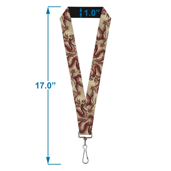 Buckle-Down Lanyard - 1.0" - Dragons Tan