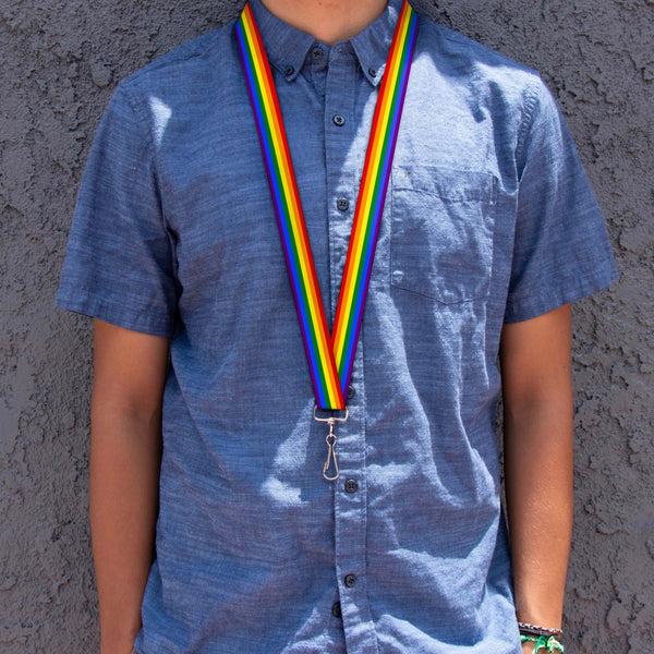 Buckle-Down Lanyard - 1.0" - Flag Pride Rainbow