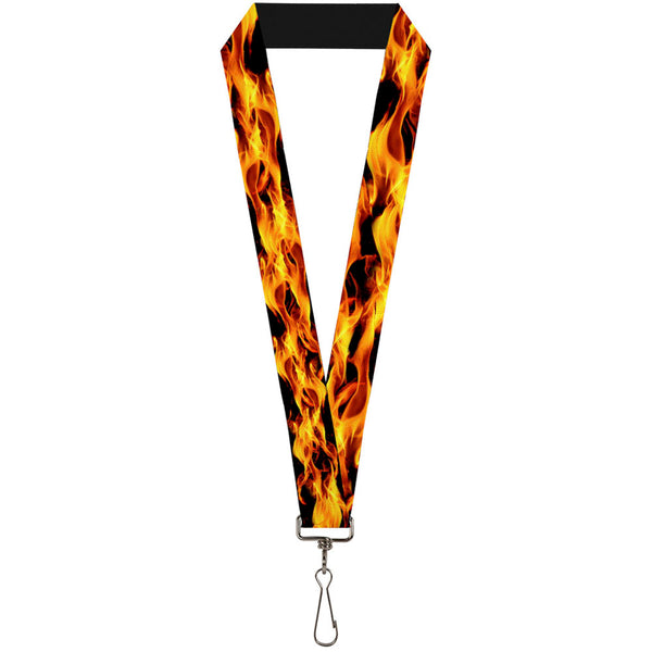 Buckle-Down Lanyard - 1.0" - Flames Vivid Black Orange