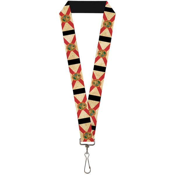 Buckle-Down Lanyard - 1.0" - Florida Flags Black