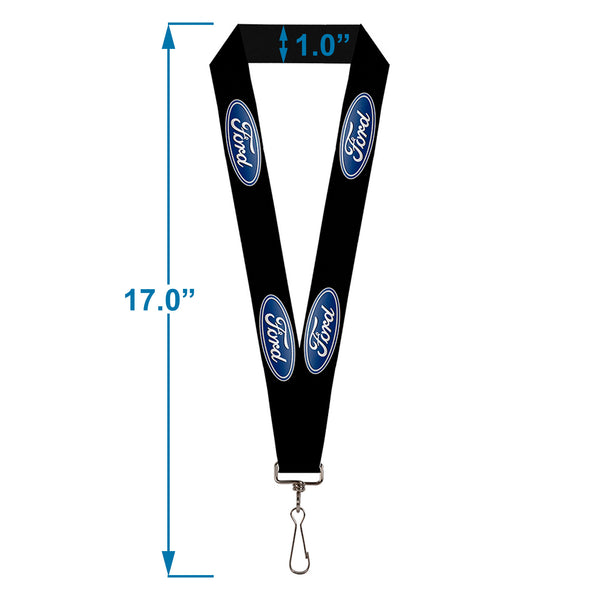 Buckle-Down Lanyard - 1.0" - Ford Oval Logo REPEAT
