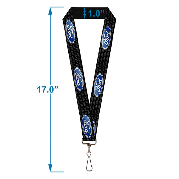 Buckle-Down Lanyard - 1.0" - Ford Oval REPEAT W Text