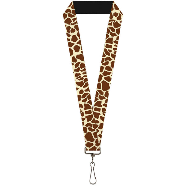 Buckle-Down Lanyard - 1.0" - Giraffe Spots2 Cream Brown