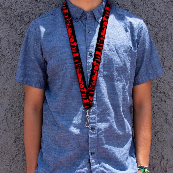 Buckle-Down Lanyard - 1.0" - Graveyard Black Red