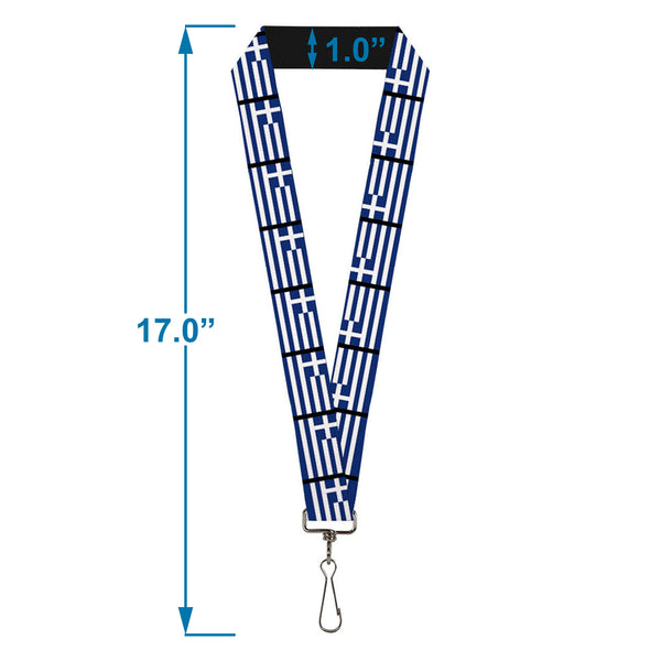 Buckle-Down Lanyard - 1.0" - Greece Flags