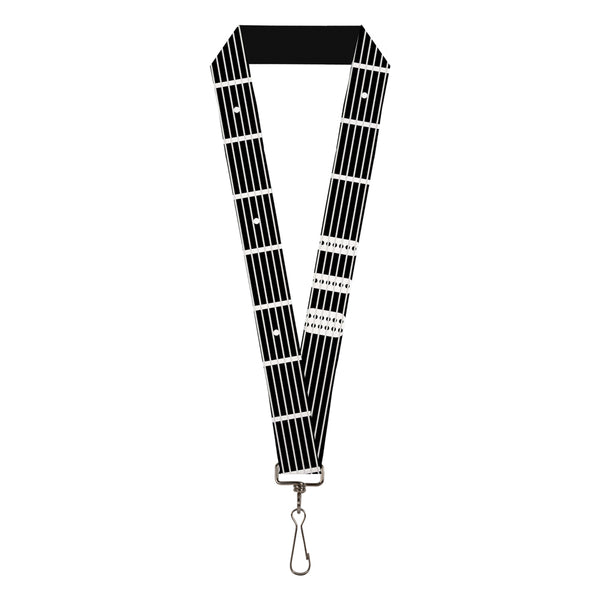 Buckle-Down Lanyard - 1.0" - Guitar Neck Black White