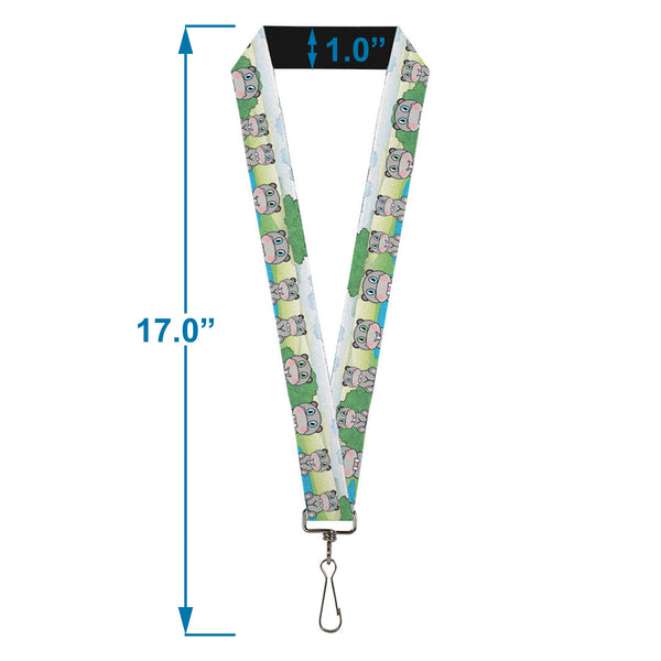 Buckle-Down Lanyard - 1.0" - Hippo Cartoon