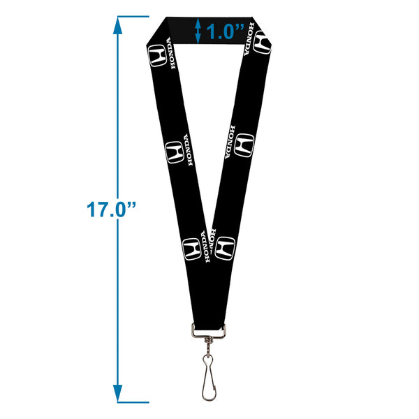 Buckle-Down Lanyard - 1.0" - Honda Logo Black White