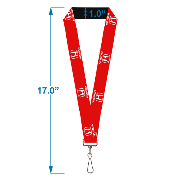 Buckle-Down Lanyard - 1.0" - Honda Logo Red White