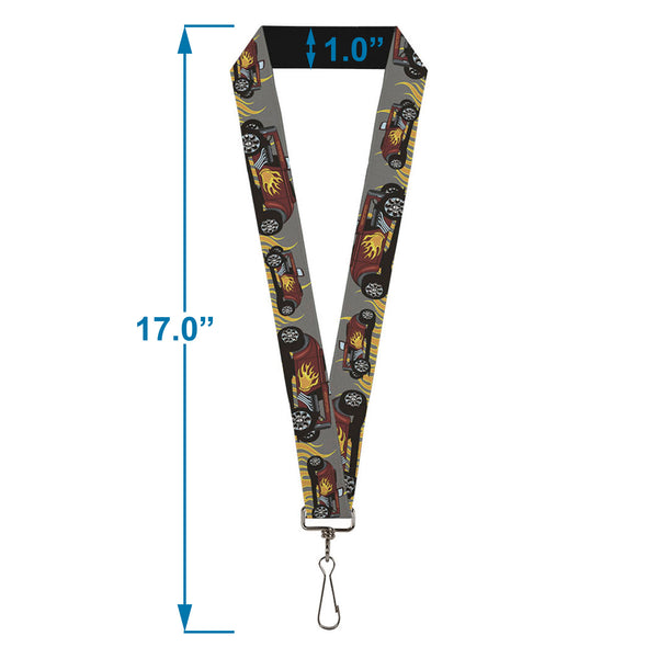 Buckle-Down Lanyard - 1.0" - Hot Rod W Flames