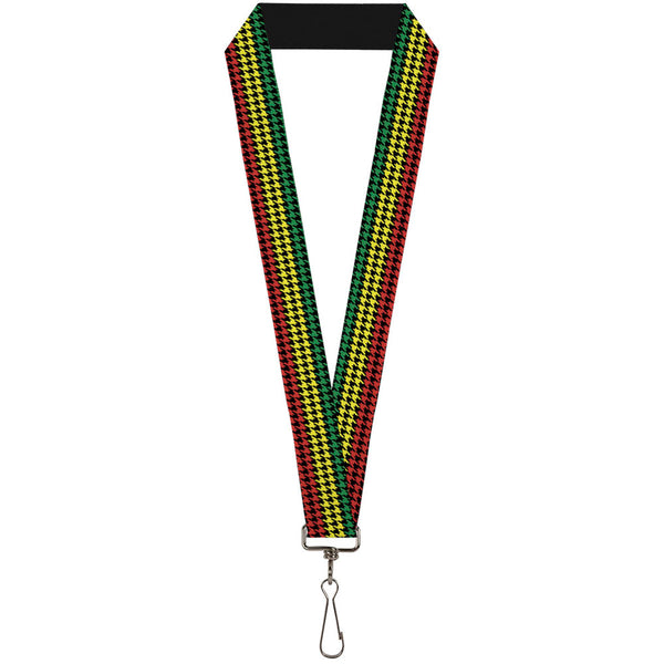 Buckle-Down Lanyard - 1.0" - Houndstooth Black Rasta