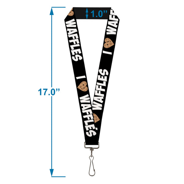 Buckle-Down Lanyard - 1.0" - I Heart Waffles Text