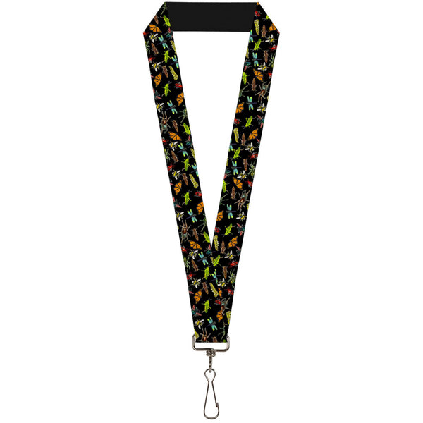 Buckle-Down Lanyard - 1.0" - Insects Scattered Black