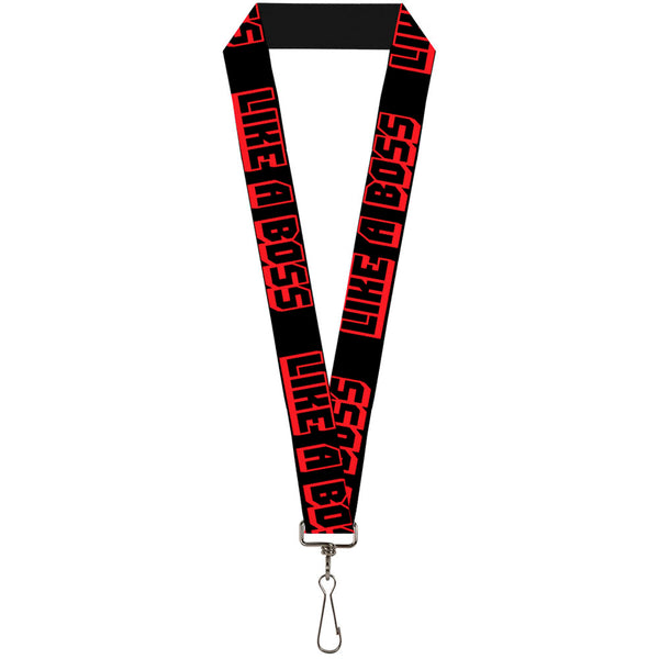 Buckle-Down Lanyard - 1.0" - LIKE A BOSS Black Red