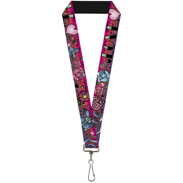 Buckle-Down Lanyard - 1.0" - Love Love Pink
