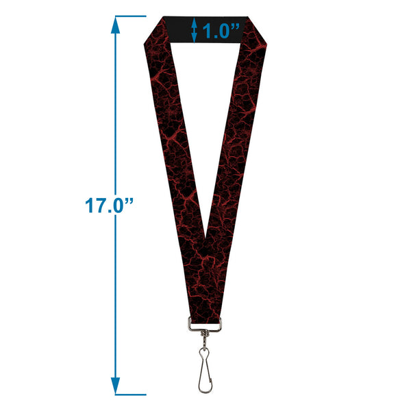Buckle-Down Lanyard - 1.0" - Marble Black Red