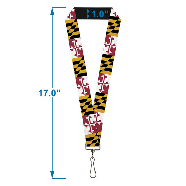 Buckle-Down Lanyard - 1.0" - Maryland Flags