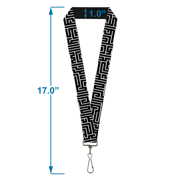 Buckle-Down Lanyard - 1.0" - Maze Black White Red