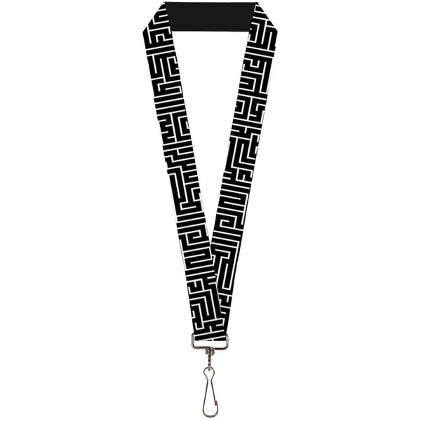 Buckle-Down Lanyard - 1.0" - Maze Black White Red