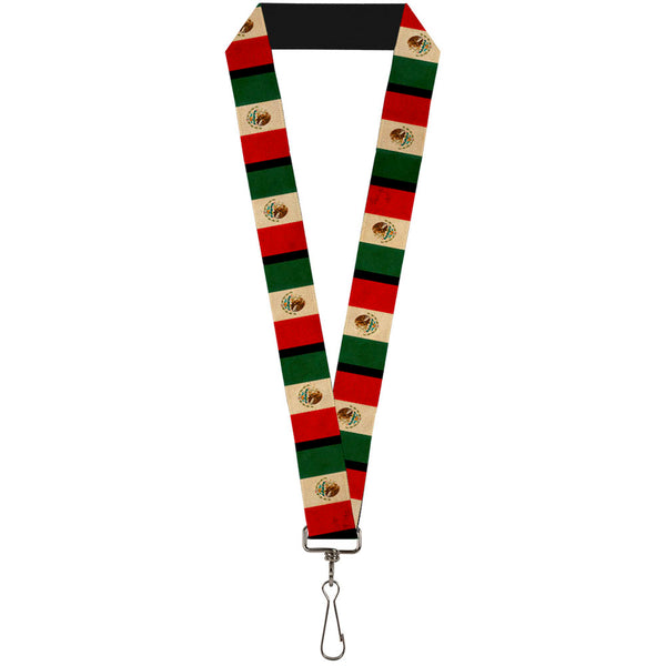 Buckle-Down Lanyard - 1.0" - Mexico Flag Distressed