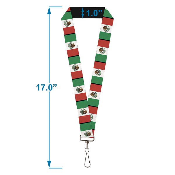 Buckle-Down Lanyard - 1.0" - Mexico Flags